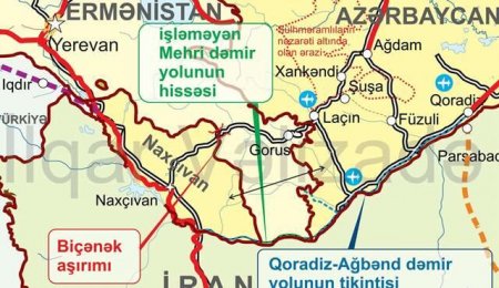 Paşinyan qərar imzaladı: Naxçıvandan dəmir yolu...