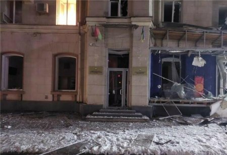 Xarkovda Azərbaycan konsulluğunun binası vuruldu